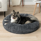 Fluffy Calming Donut Pet Bed