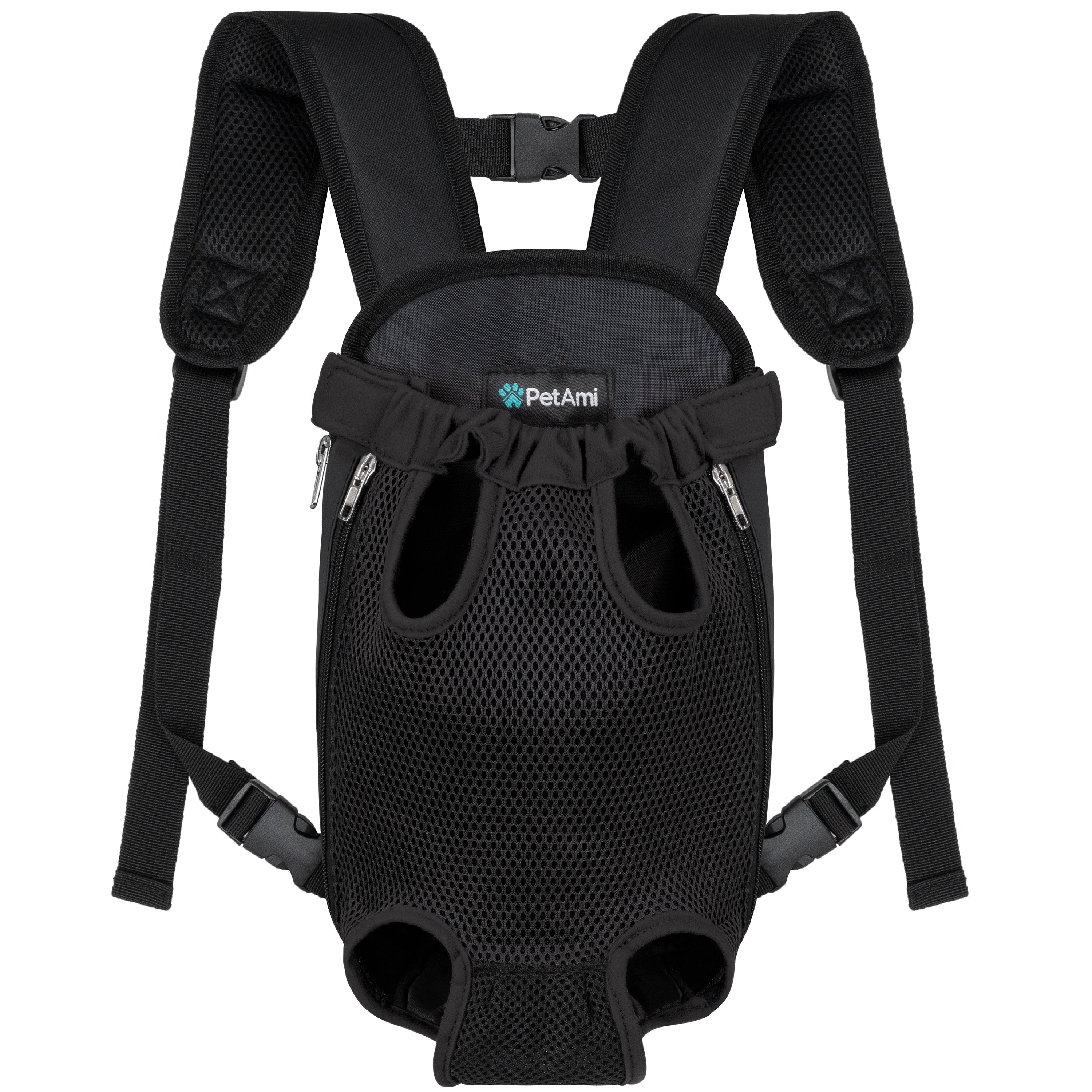 PetAmi Classic Front Chest Pet Carrier Backpack Black Small 5 9 lbs