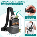 Crossbody Hands Free Dog Leash Bag