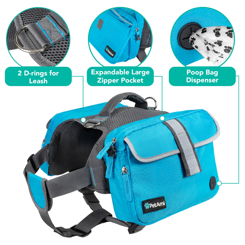 Deluxe Dog Harness Saddle Bag Backpack