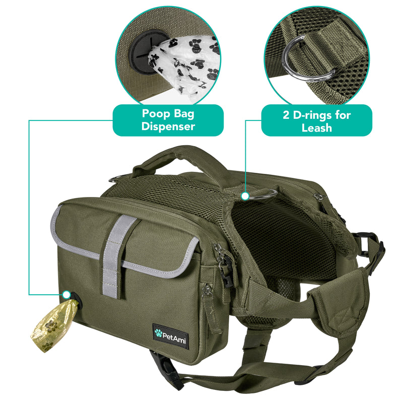 Deluxe Dog Harness Saddle Bag Backpack