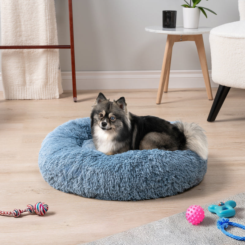 Fluffy Calming Donut Pet Bed