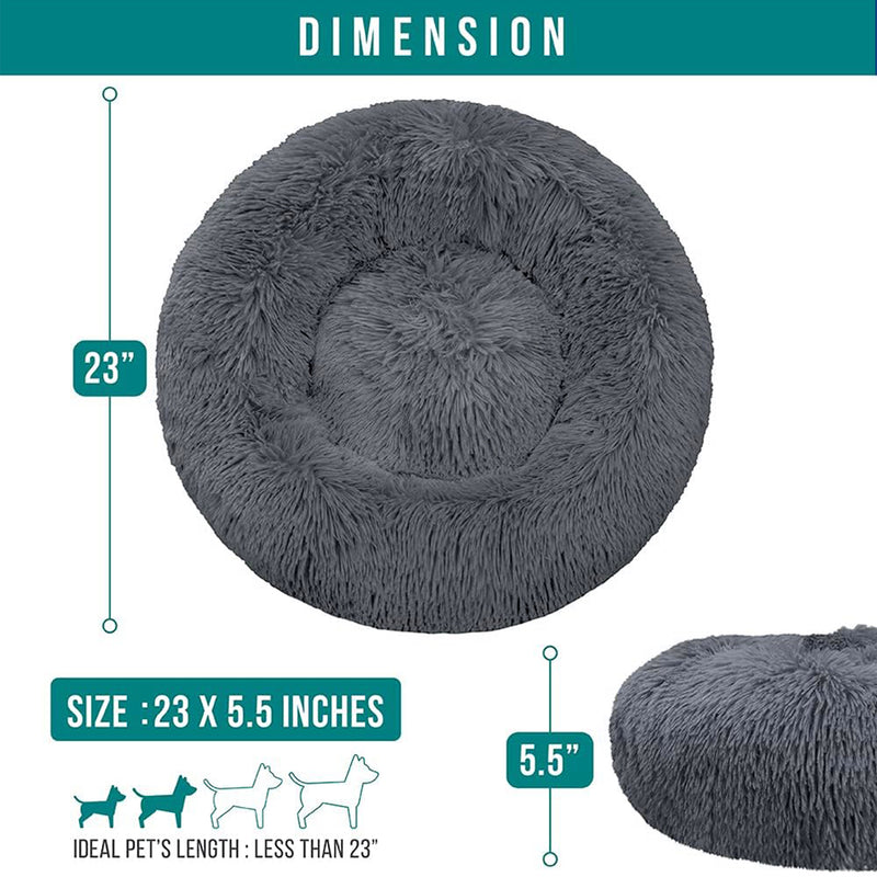 Fluffy Calming Donut Pet Bed