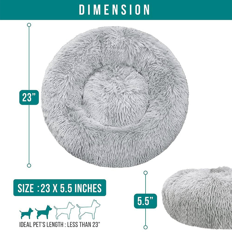 Fluffy Calming Donut Pet Bed