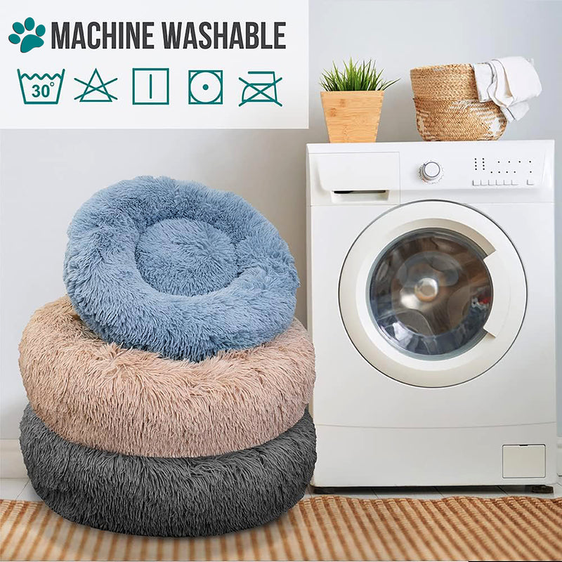 Fluffy Calming Donut Pet Bed