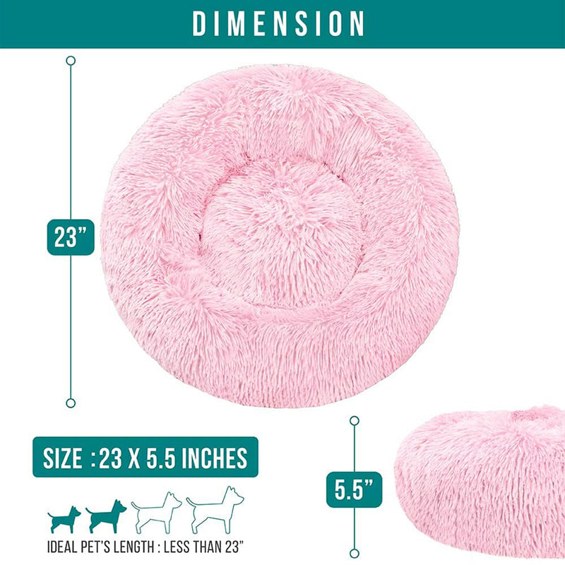 Fluffy Calming Donut Pet Bed