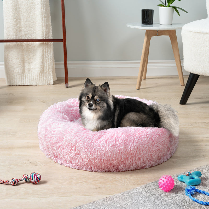 Fluffy Calming Donut Pet Bed