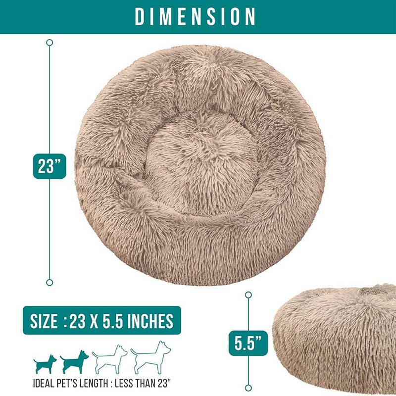 Fluffy Calming Donut Pet Bed