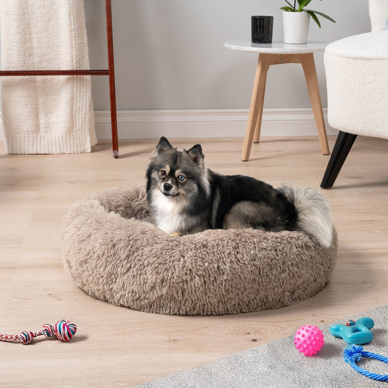 Fluffy Calming Donut Pet Bed