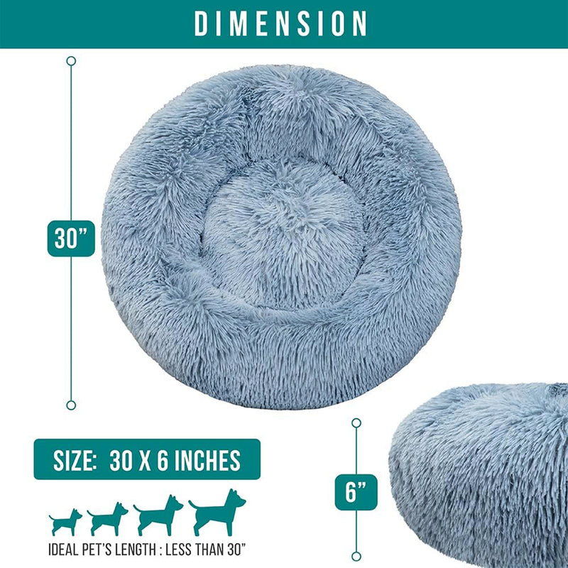 Fluffy Calming Donut Pet Bed
