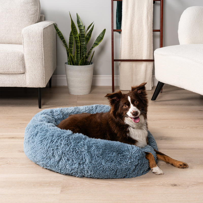 Fluffy Calming Donut Pet Bed