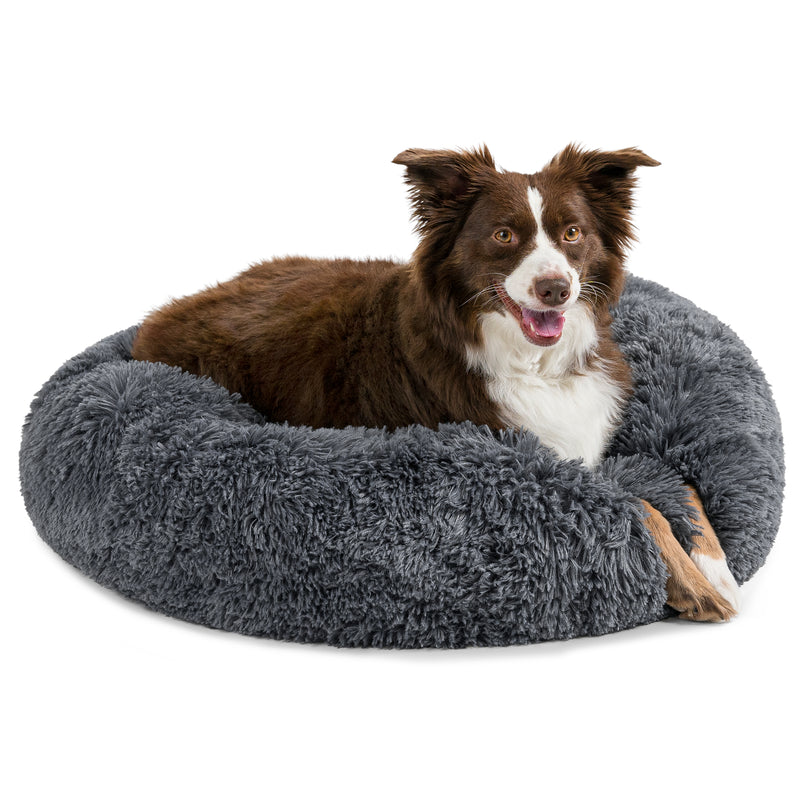 Fluffy Calming Donut Pet Bed