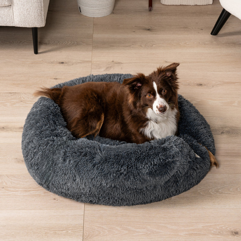 Fluffy Calming Donut Pet Bed