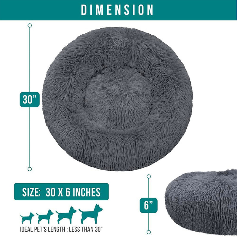 Fluffy Calming Donut Pet Bed