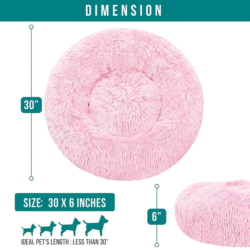 Fluffy Calming Donut Pet Bed