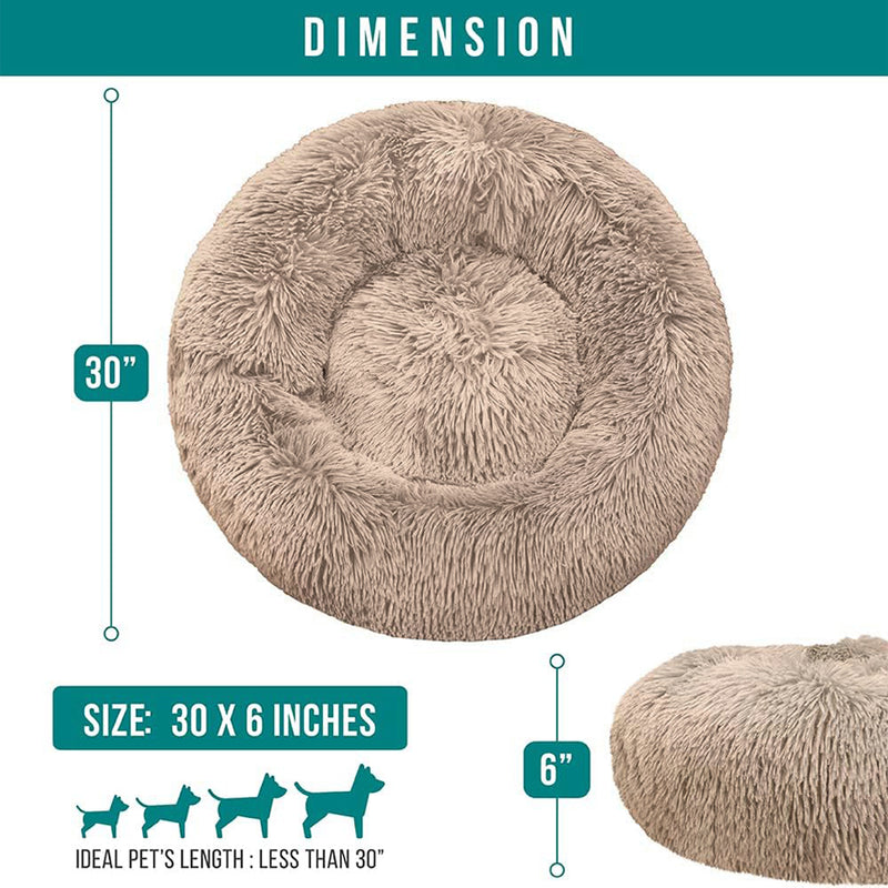 Fluffy Calming Donut Pet Bed