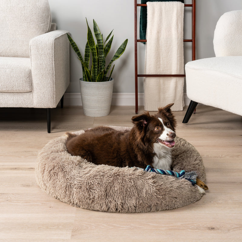 Fluffy Calming Donut Pet Bed