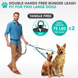 Padded Hands Free Dog Leash Belt - Dual Dog