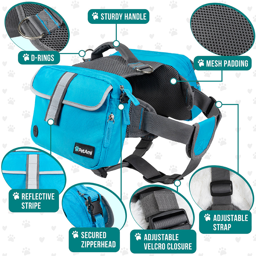 Classic Dog Harness Saddle Bag Backpack – PetAmi