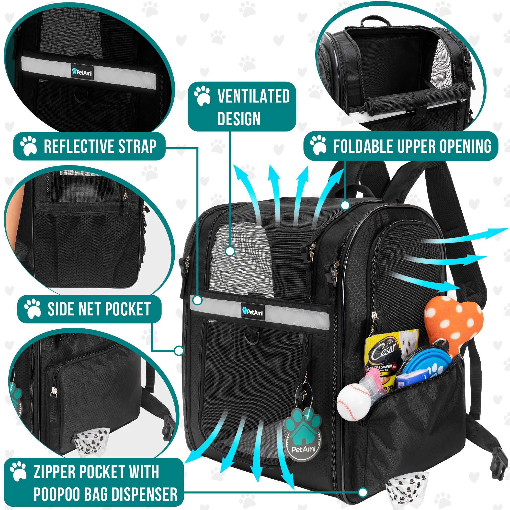 Ultimate 4 Way Entry Pet Carrier Backpack – PetAmi