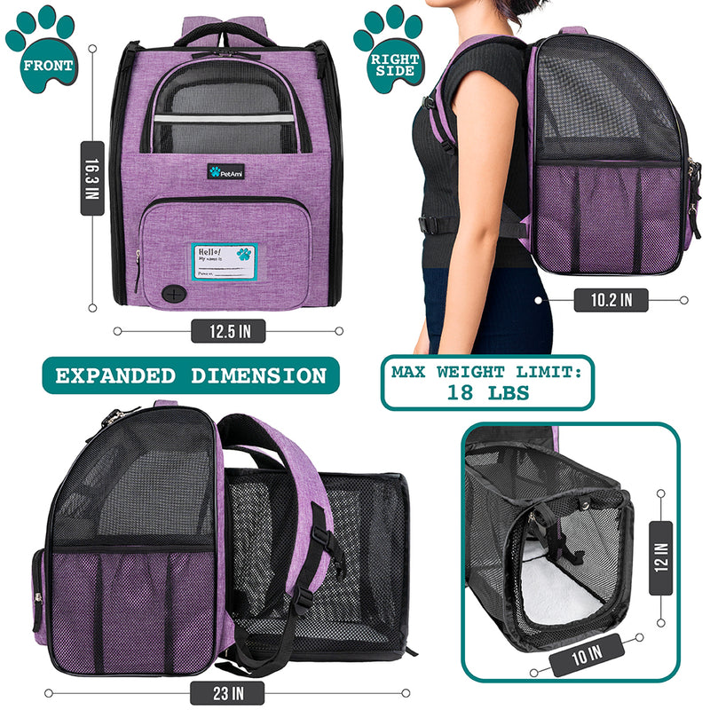 Expandable 3-Way Entry Pet Carrier Backpack