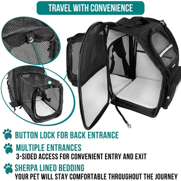 PetAmi Dog Cat Backpack Carrier, Expandable Pet Carrier Backpack for Travel Hiking, Small Medium Dog Puppy Large Cat Carrying Backpack, Airline PetAmi Dog Cat Backpack Carrier, Expandable Pet Carrier Backpack for Travel Hiking, Small Medium Dog Puppy Large Cat Carrying Backpack, Airline