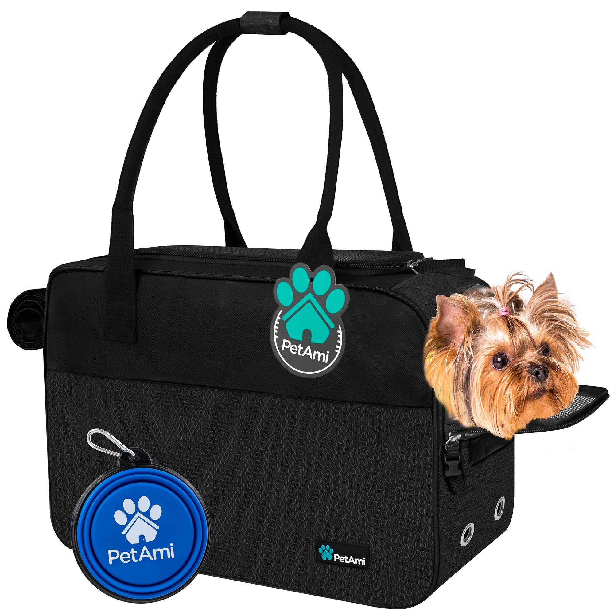 Johomviin Dog Carrier, Cat Carrier, Pet Carrier, Foldable Premium PU  Leather Dog Purse, Portable Tote Bag Carrier for Small to Medium Cats and  Small Dogs（Black-Medium） - Yahoo Shopping